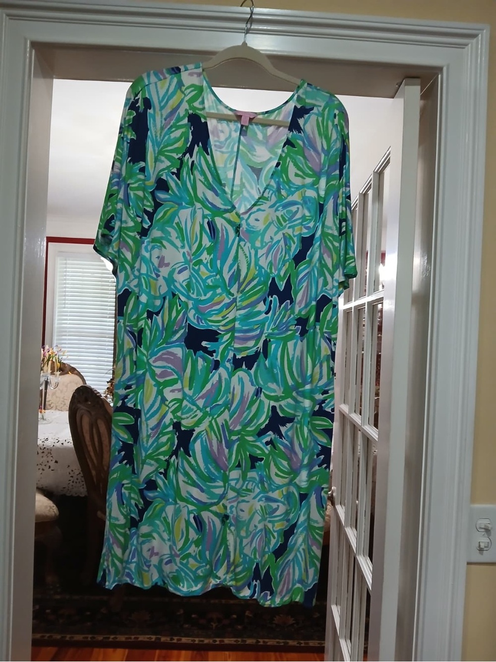 Lilly Pulitzer Green Blue Floral Midi Dress